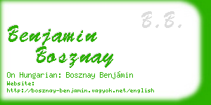benjamin bosznay business card